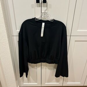 lululemon athletica Black Cropped Crewneck Sweatshirt